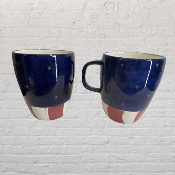 LAURIE GATES -- "Christmas Twilight," Mugs, Set-2, Tree & Snowman, Vintage 1999 - Picture 5 of 5